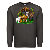 Smoke jesus holy night cows and sunflowers Premium Sweatshirt - AdoDesignShop