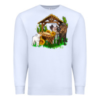 White jesus holy night cows and sunflowers Premium Sweatshirt - AdoDesignShop