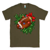 Army Green american football christmas with lights and ribbon Classic Tee - FaDigitalArtStudio