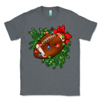 Charcoal Heather american football christmas with lights and ribbon Classic Tee - FaDigitalArtStudio