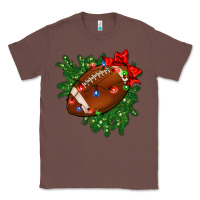 Chestnut american football christmas with lights and ribbon Classic Tee - FaDigitalArtStudio