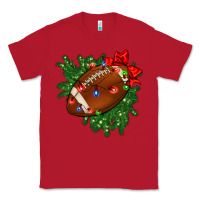 Red american football christmas with lights and ribbon Classic Tee - FaDigitalArtStudio