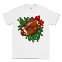 White american football christmas with lights and ribbon Classic Tee - FaDigitalArtStudio