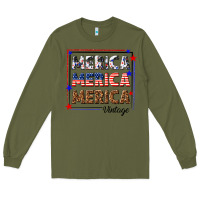 Army Green merica merica merica vintage Long Sleeve Tee - texasbilliewilder