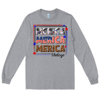 Heather Grey merica merica merica vintage Long Sleeve Tee - texasbilliewilder
