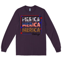 Plum merica merica merica vintage Long Sleeve Tee - texasbilliewilder