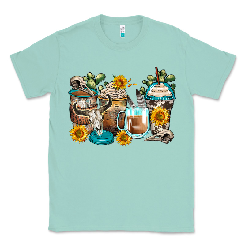 Bull Skull Coffee Cups Classic Tee by Zillion Design Studio | Teevron