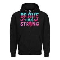 Black Brave and Strong Zipper Hoodie - texasbilliewilder