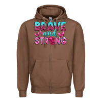 Chestnut Brave and Strong Zipper Hoodie - texasbilliewilder