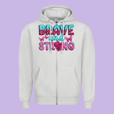 Brave And Strong Zipper Hoodie Designed By Texasbilliewilder