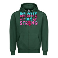Sports Green Brave and Strong Zipper Hoodie - texasbilliewilder