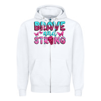 White Brave and Strong Zipper Hoodie - texasbilliewilder