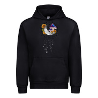 Black moon and mushrooms with sunflower Urban Hoodie - MaliasSmallBusiness