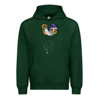 Forest Green moon and mushrooms with sunflower Urban Hoodie - MaliasSmallBusiness