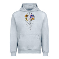 Heather Grey moon and mushrooms with sunflower Urban Hoodie - MaliasSmallBusiness