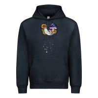 Navy moon and mushrooms with sunflower Urban Hoodie - MaliasSmallBusiness