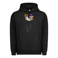 Pigment Black moon and mushrooms with sunflower Urban Hoodie - MaliasSmallBusiness