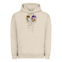 Pigment French Oak moon and mushrooms with sunflower Urban Hoodie - MaliasSmallBusiness
