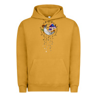 Pigment Peanut Butter moon and mushrooms with sunflower Urban Hoodie - MaliasSmallBusiness