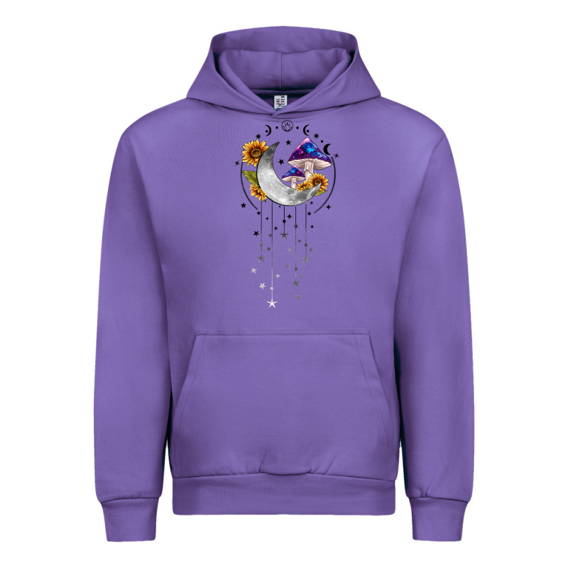 Moon And Mushrooms With Sunflower Urban Hoodie by MaliasSmallBusiness | Teevron