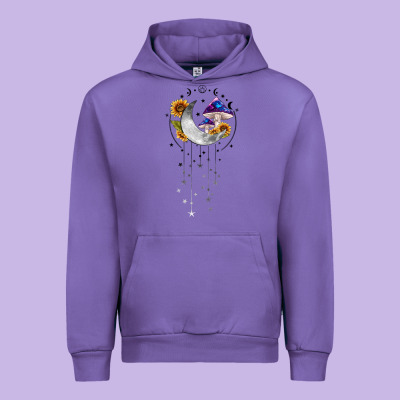 Moon And Mushrooms With Sunflower Urban Hoodie Designed By Maliassmallbusiness