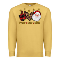 Antique Gold peace love santa Premium Sweatshirt - JahusDesignShop