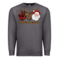 Charcoal Heather peace love santa Premium Sweatshirt - JahusDesignShop