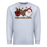 Heather Grey peace love santa Premium Sweatshirt - JahusDesignShop