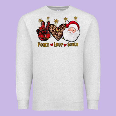 Peace Love Santa Premium Sweatshirt Designed By Jahusdesignshop