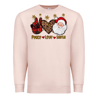 Pale Pink peace love santa Premium Sweatshirt - JahusDesignShop