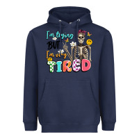 Navy im trying but im very tired Heavyweight Hoodie - Artiststas
