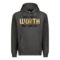 Charcoal Heather know your worth Premium Hoodie - MaliasSmallBusiness