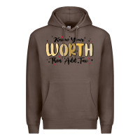 Coffee know your worth Premium Hoodie - MaliasSmallBusiness