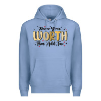 Colony Blue know your worth Premium Hoodie - MaliasSmallBusiness
