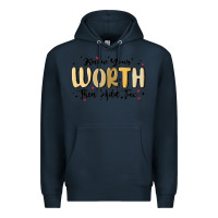 Navy know your worth Premium Hoodie - MaliasSmallBusiness