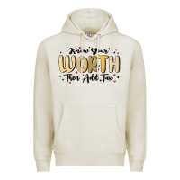 Oatmeal Heather know your worth Premium Hoodie - MaliasSmallBusiness