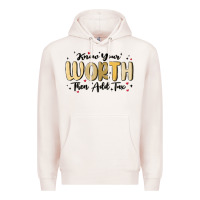 Pale Pink know your worth Premium Hoodie - MaliasSmallBusiness