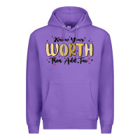 Purple know your worth Premium Hoodie - MaliasSmallBusiness