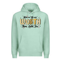 Seafoam know your worth Premium Hoodie - MaliasSmallBusiness