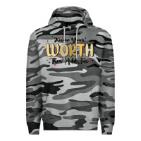Slate Camo know your worth Premium Hoodie - MaliasSmallBusiness