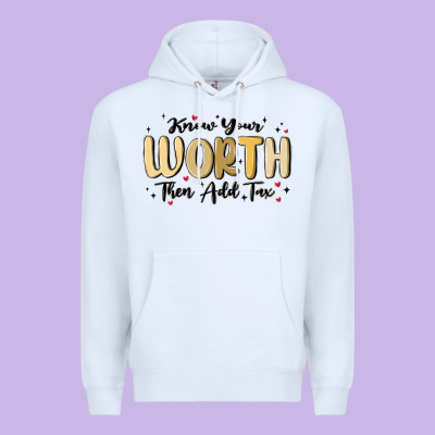 Know Your Worth Premium Hoodie Designed By Maliassmallbusiness