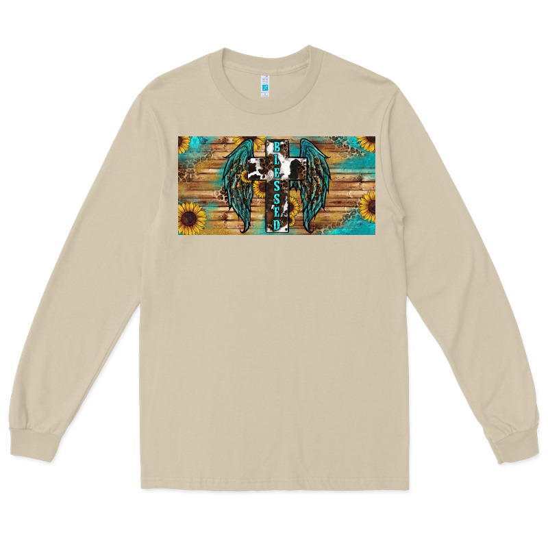 Western Blessed Cros Sunflowers Licence Plate Long Sleeve Tee by RanaPortraitStore | Teevron