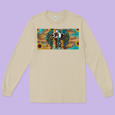 Long Sleeve Tee western blessed cros sunflowers licence plate