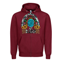 Burgundy western rainbow  be kind Zipper Hoodie - RanaPortraitStore