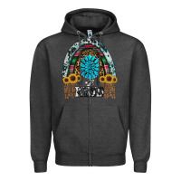 Charcoal Heather western rainbow  be kind Zipper Hoodie - RanaPortraitStore