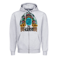 Heather Grey western rainbow  be kind Zipper Hoodie - RanaPortraitStore