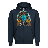Navy western rainbow  be kind Zipper Hoodie - RanaPortraitStore