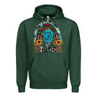 Sports Green western rainbow  be kind Zipper Hoodie - RanaPortraitStore