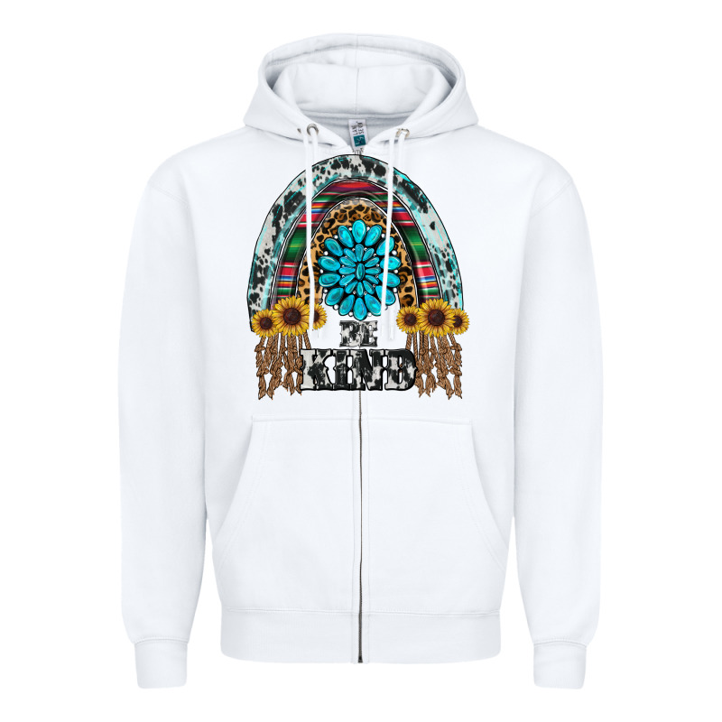 Western Rainbow  Be Kind Zipper Hoodie by RanaPortraitStore | Teevron