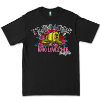 Black im just a woman who loves her firefighter Premium Tee - SublimationCraftShop
